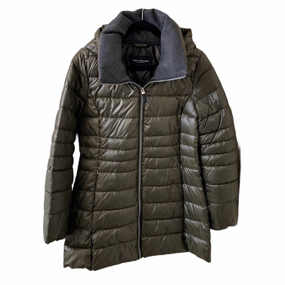 Andrew Marc Windsor Quilted Puff Parka - Olive M - Picture 8 of 14